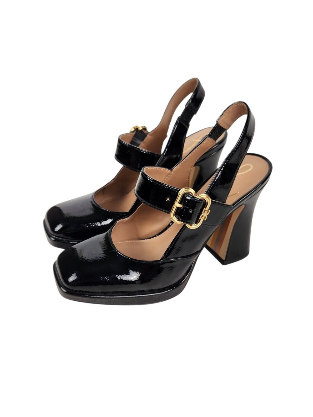 Sam Edelman Jildie Slingback Mary Jane Pump Black Platform Heels Womens Size 6.5